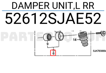 Honda 52612SJAE52 DAMPER UNIT,L RR