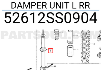Honda 52612SS0904 DAMPER UNIT L RR
