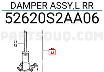 Honda 52620S2AA06 DAMPER ASSY,L RR