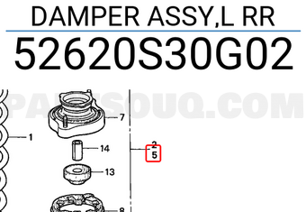 Honda 52620S30G02 DAMPER ASSY,L RR