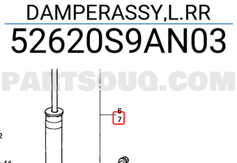 Honda 52620S9AN03 DAMPERASSY,L.RR