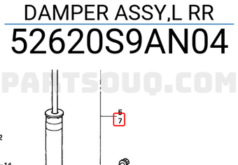 Honda 52620S9AN04 DAMPER ASSY,L RR