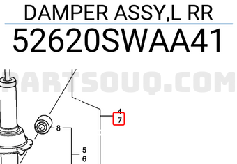 Honda 52620SWAA41 DAMPER ASSY,L RR