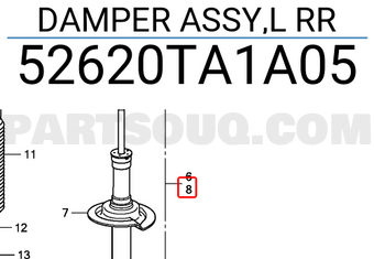 Honda 52620TA1A05 DAMPER ASSY,L RR