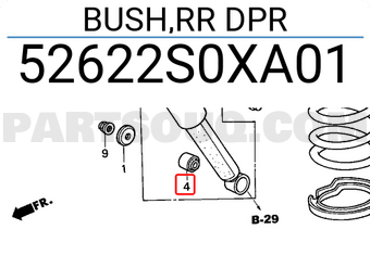 Honda 52622S0XA01 BUSH,RR DPR