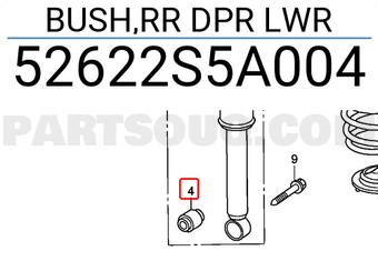 Honda 52622S5A004 BUSH,RR DPR LWR