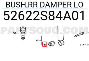Honda 52622S84A01 BUSH,RR DAMPER LO