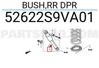 Honda 52622S9VA01 BUSH,RR DPR