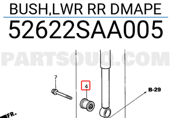 Honda 52622SAA005 BUSH,LWR RR DMAPE