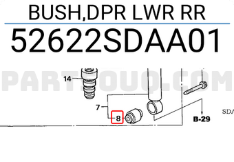 Honda 52622SDAA01 BUSH,DPR LWR RR