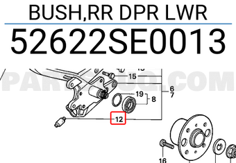 Honda 52622SE0013 BUSH,RR DPR LWR