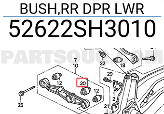 Honda 52622SH3010 BUSH,RR DPR LWR