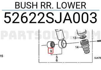 Honda 52622SJA003 BUSH RR. LOWER
