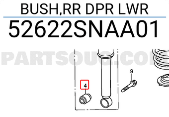 Honda 52622SNAA01 BUSH,RR DPR LWR