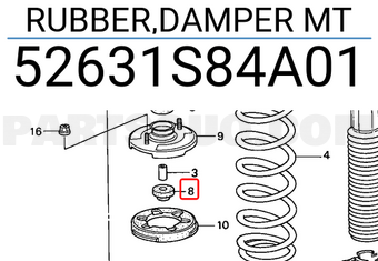 Honda 52631S84A01 RUBBER,DAMPER MT