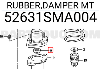 Honda 52631SMA004 RUBBER,DAMPER MT