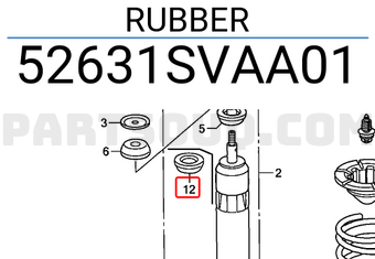 Honda 52631SVAA01 RUBBER