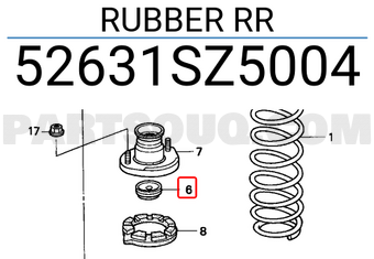 Honda 52631SZ5004 RUBBER RR