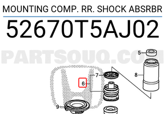 Honda 52670T5AJ02 MOUNTING COMP. RR. SHOCK ABSRBR