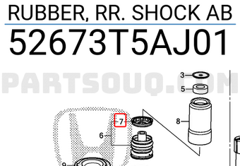Honda 52673T5AJ01 RUBBER, RR. SHOCK AB