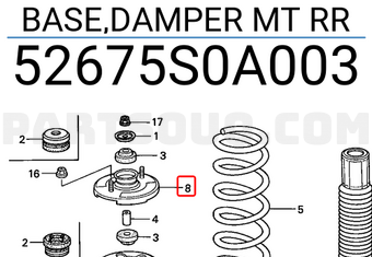 Honda 52675S0A003 BASE,DAMPER MT RR