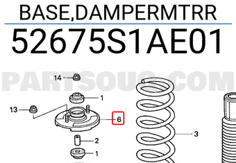 Honda 52675S1AE01 BASE,DAMPERMTRR