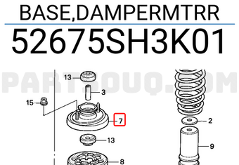 Honda 52675SH3K01 BASE,DAMPERMTRR