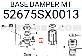 Honda 52675SX0013 BASE,DAMPER MT