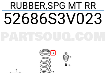 Honda 52686S3V023 RUBBER,SPG MT RR