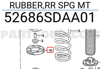 Honda 52686SDAA01 RUBBER,RR SPG MT