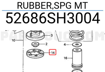 Honda 52686SH3004 RUBBER,SPG MT