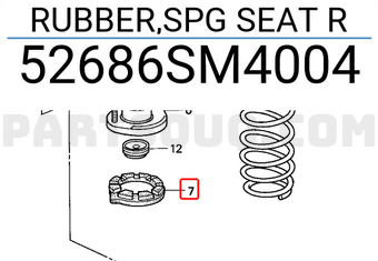 Honda 52686SM4004 RUBBER,SPG SEAT R