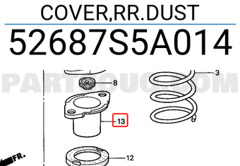 Honda 52687S5A014 COVER,RR.DUST