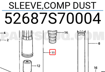 Honda 52687S70004 SLEEVE,COMP DUST