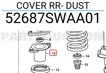 Honda 52687SWAA01 COVER RR- DUST