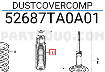 Honda 52687TA0A01 DUSTCOVERCOMP