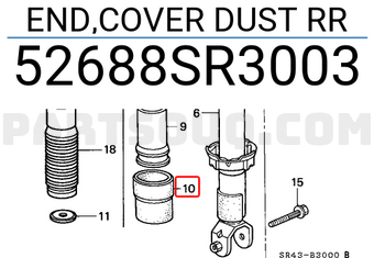 Honda 52688SR3003 END,COVER DUST RR