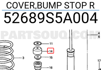 Honda 52689S5A004 COVER,BUMP STOP R