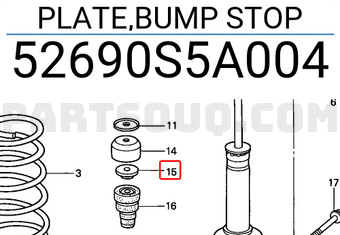 Honda 52690S5A004 PLATE,BUMP STOP