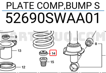 Honda 52690SWAA01 PLATE COMP,BUMP S