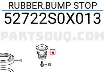 Honda 52722S0X013 RUBBER,BUMP STOP