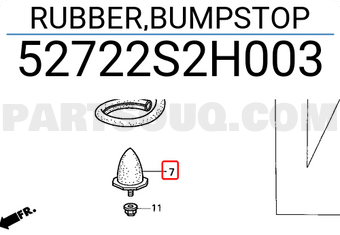 Honda 52722S2H003 RUBBER,BUMPSTOP