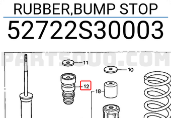 Honda 52722S30003 RUBBER,BUMP STOP