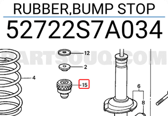 Honda 52722S7A034 RUBBER,BUMP STOP