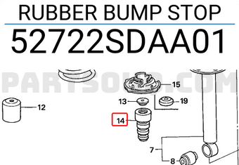 Honda 52722SDAA01 RUBBER BUMP STOP