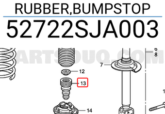Honda 52722SJA003 RUBBER,BUMPSTOP