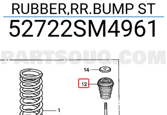 Honda 52722SM4961 RUBBER,RR.BUMP ST
