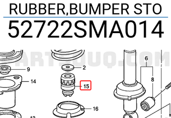 Honda 52722SMA014 RUBBER,BUMPER STO