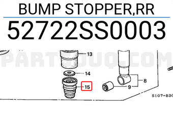 Honda 52722SS0003 BUMP STOPPER,RR