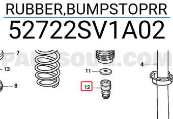 Honda 52722SV1A02 RUBBER,BUMPSTOPRR